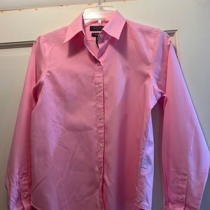 Ralph Lauren solid pink long sleeve shirt. Non-iron PS shirt.